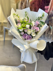 Lavender rose ocean song mixed bouquet