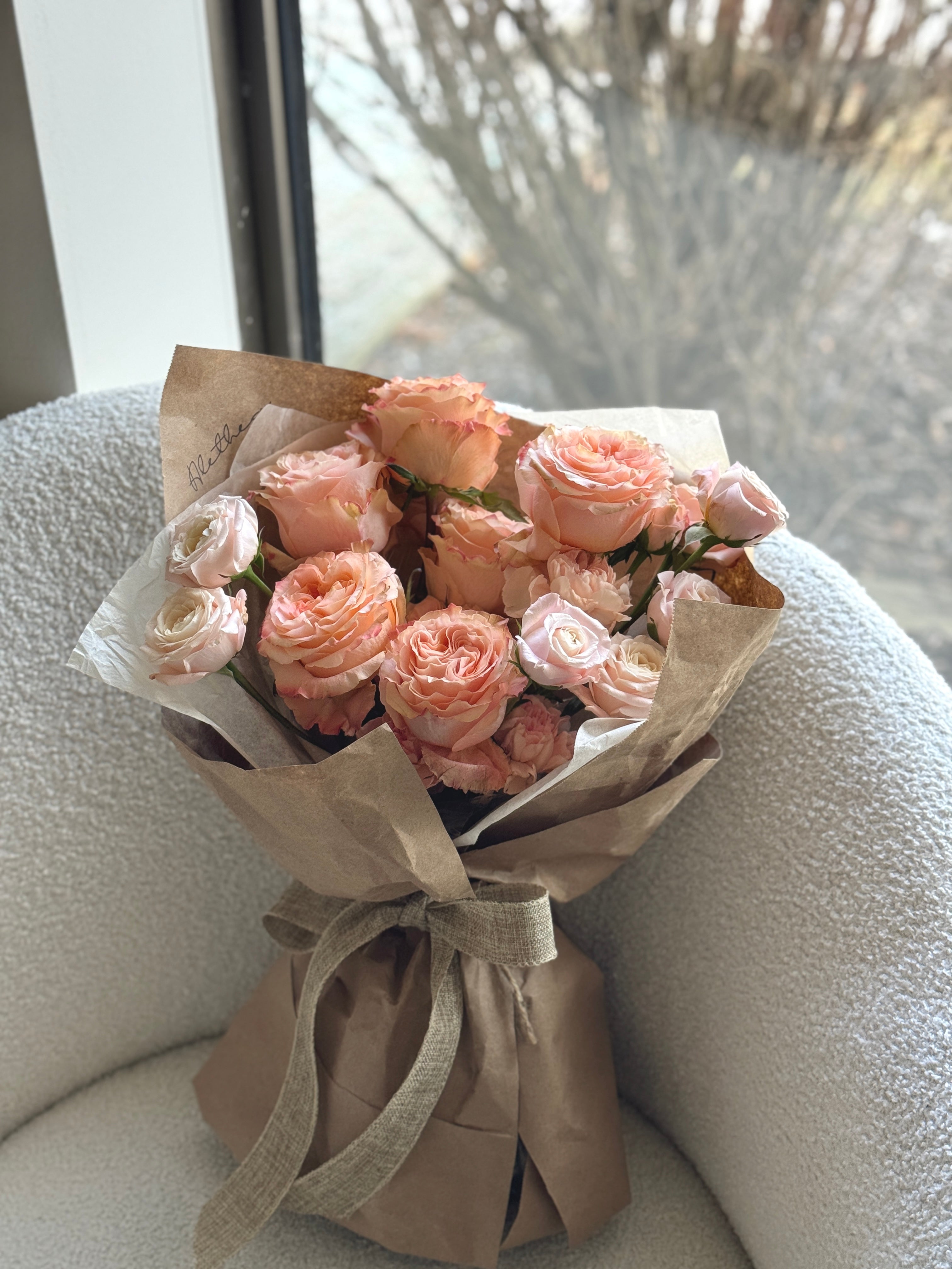 Sweet Peach Rose Bouquet