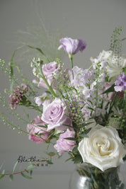 Alethea Vase Arrangement - Lavender/White