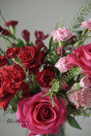 Alethea Vase Arrangement - Hot Pink