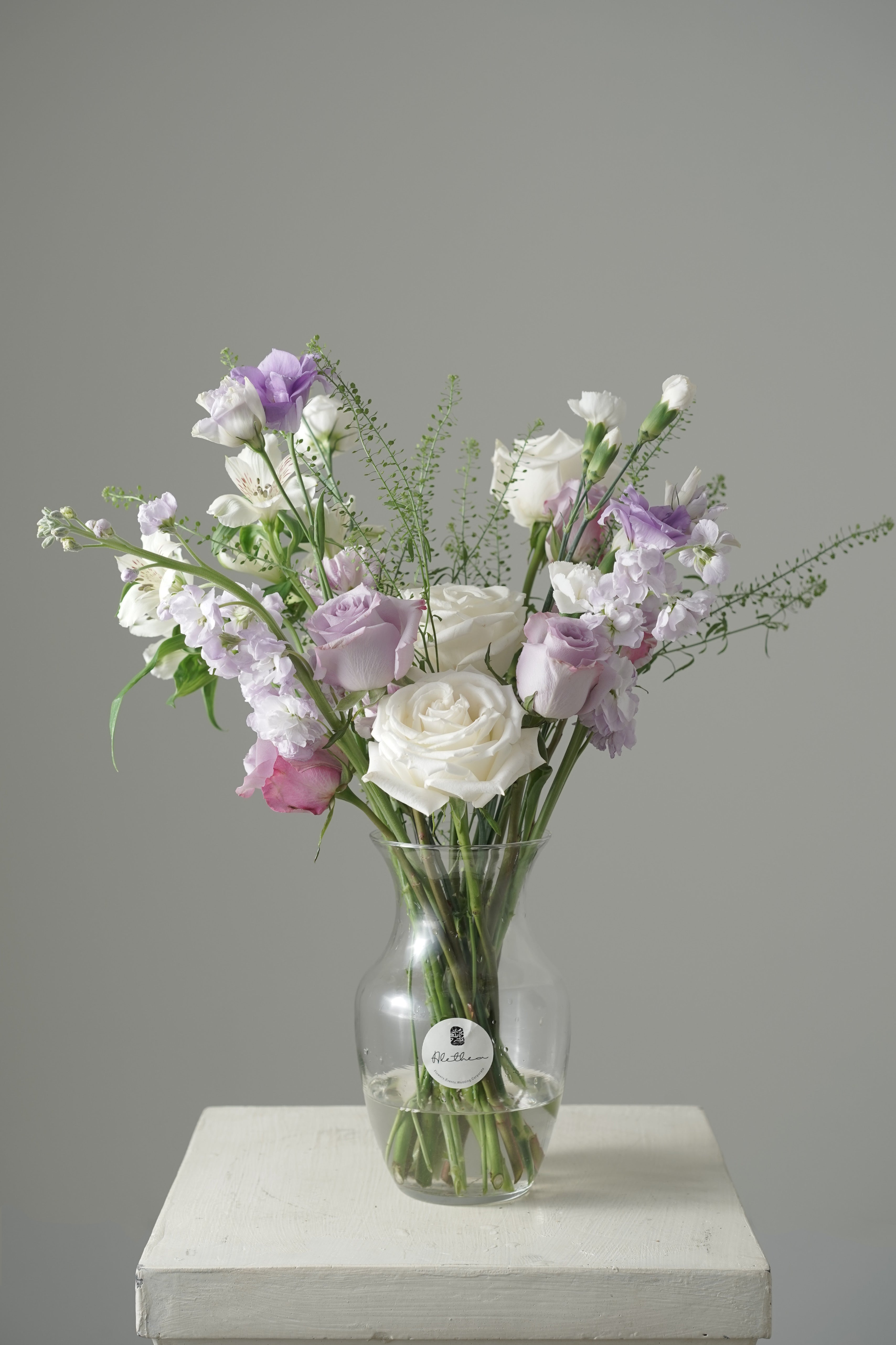 Alethea Vase Arrangement - Lavender/White