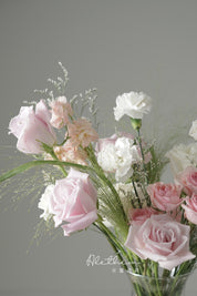 Alethea Vase Arrangement - Pink/White