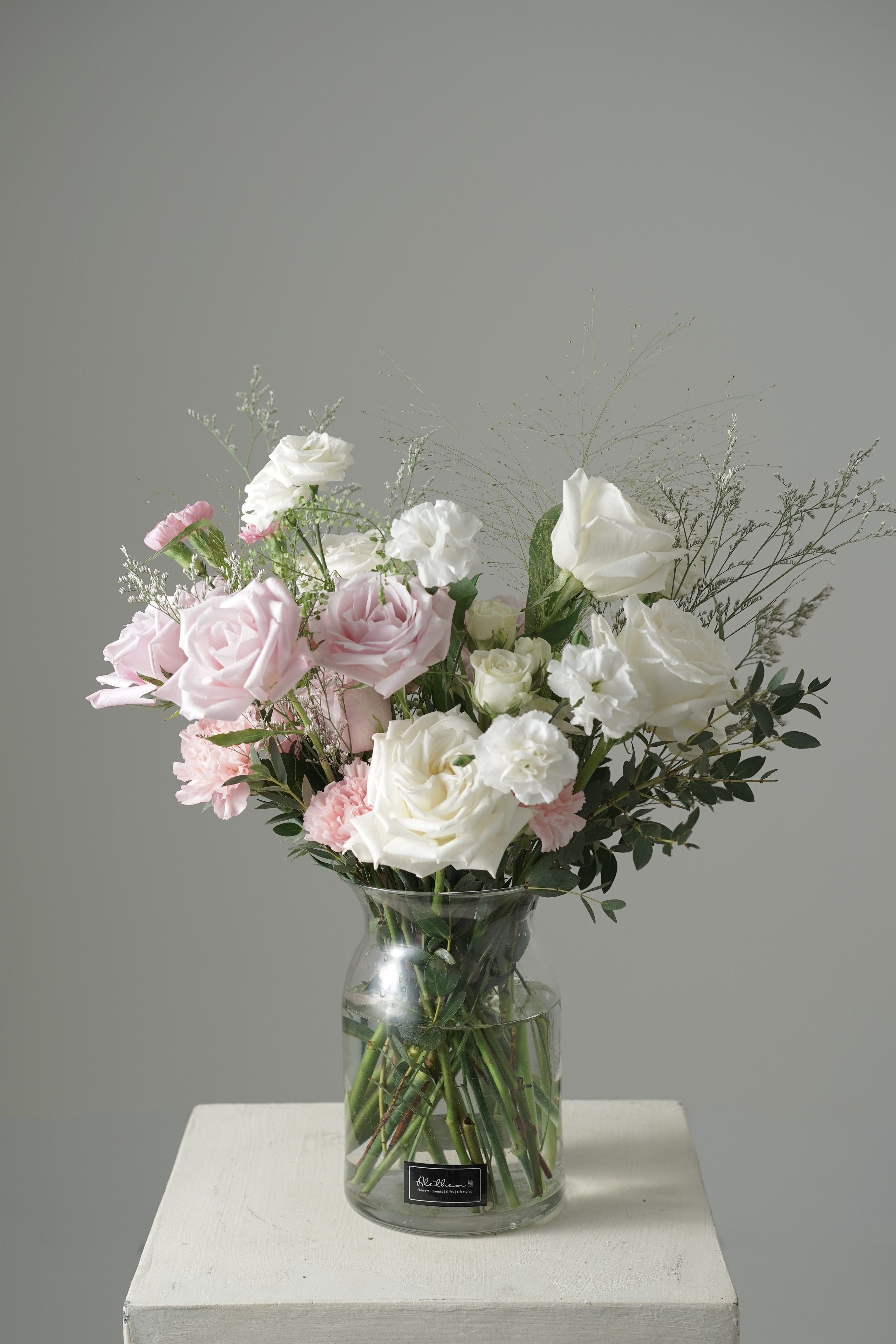 Alethea Vase Arrangement - Pink/White