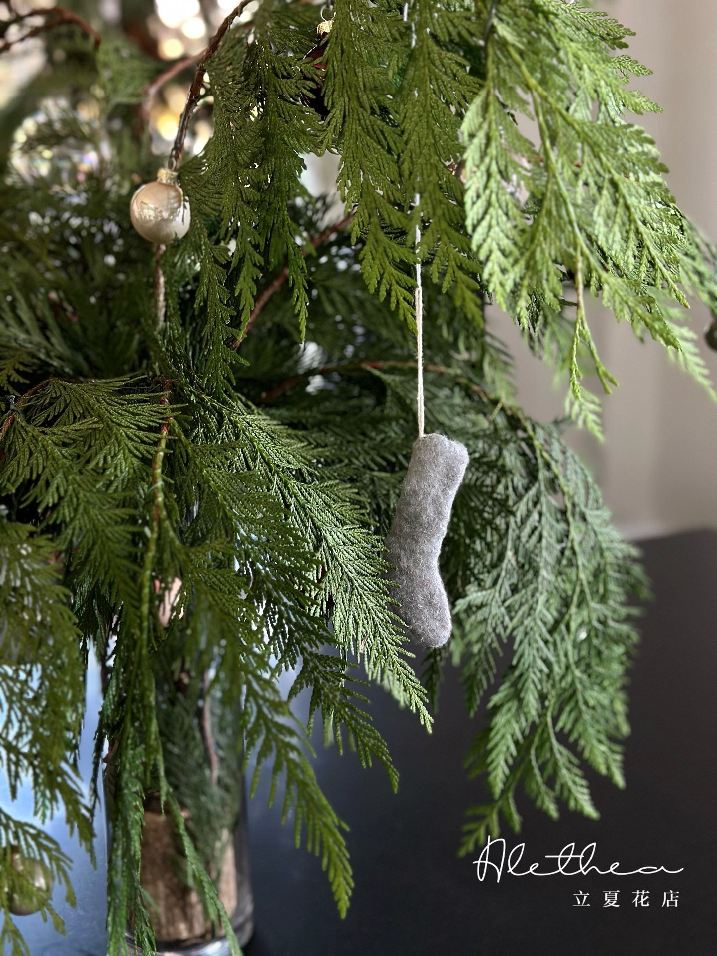 Alethea Vase Arrangement - Christmas Cedar