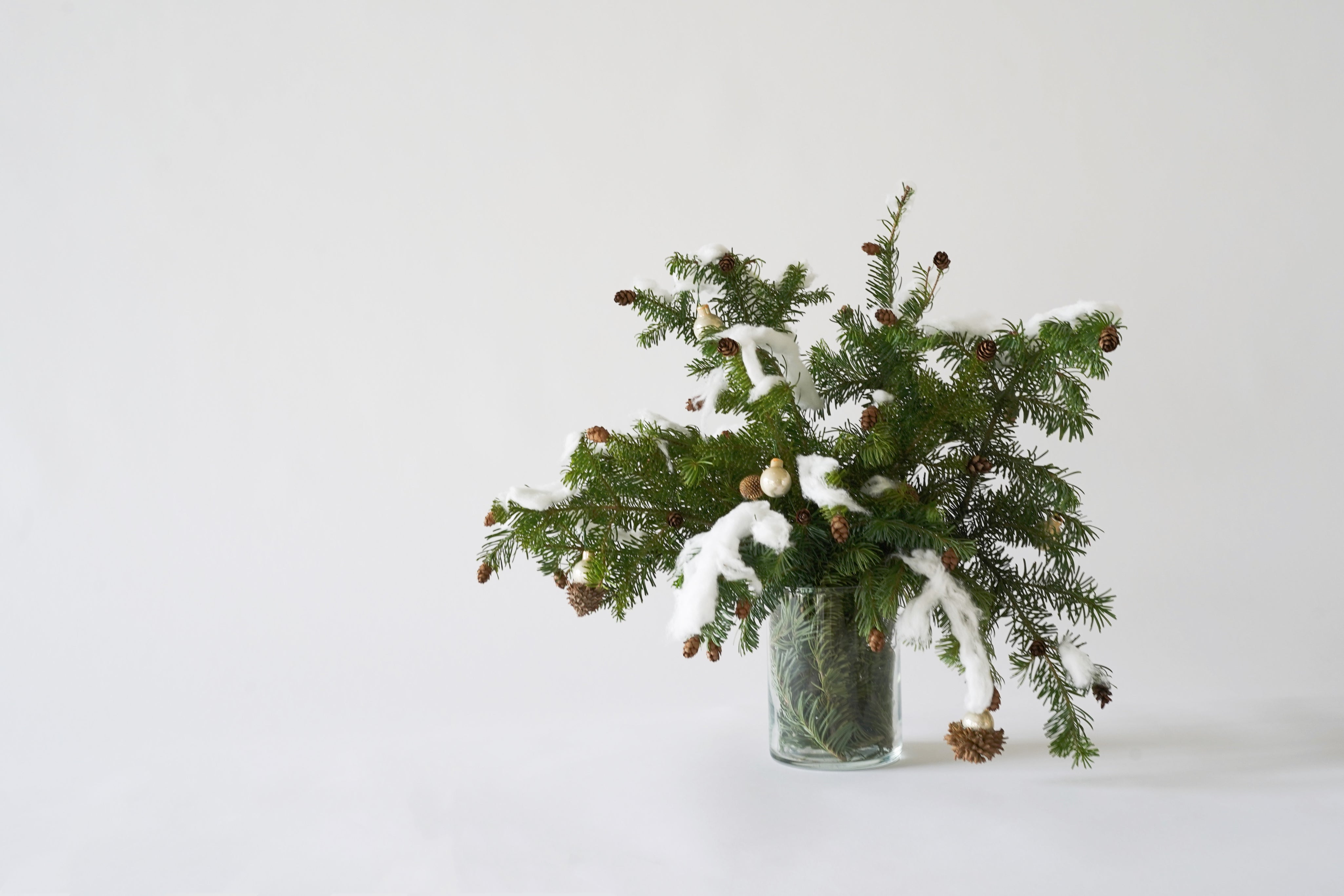 Alethea Vase Arrangement - Christmas Noble Snow