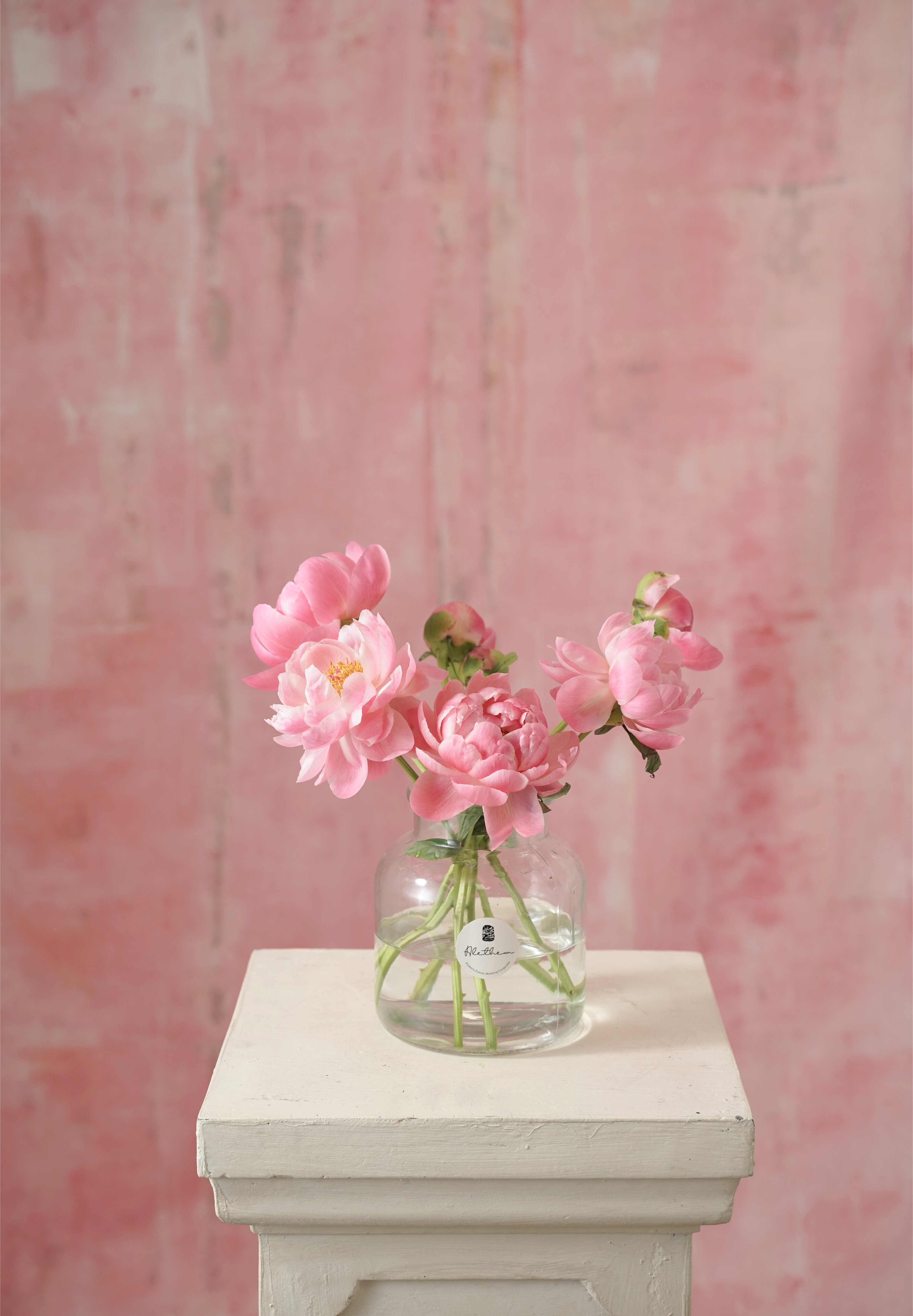 Mother's Day 2024- Herbaceous Peony At Sunset -Alethea Vase Arrangement