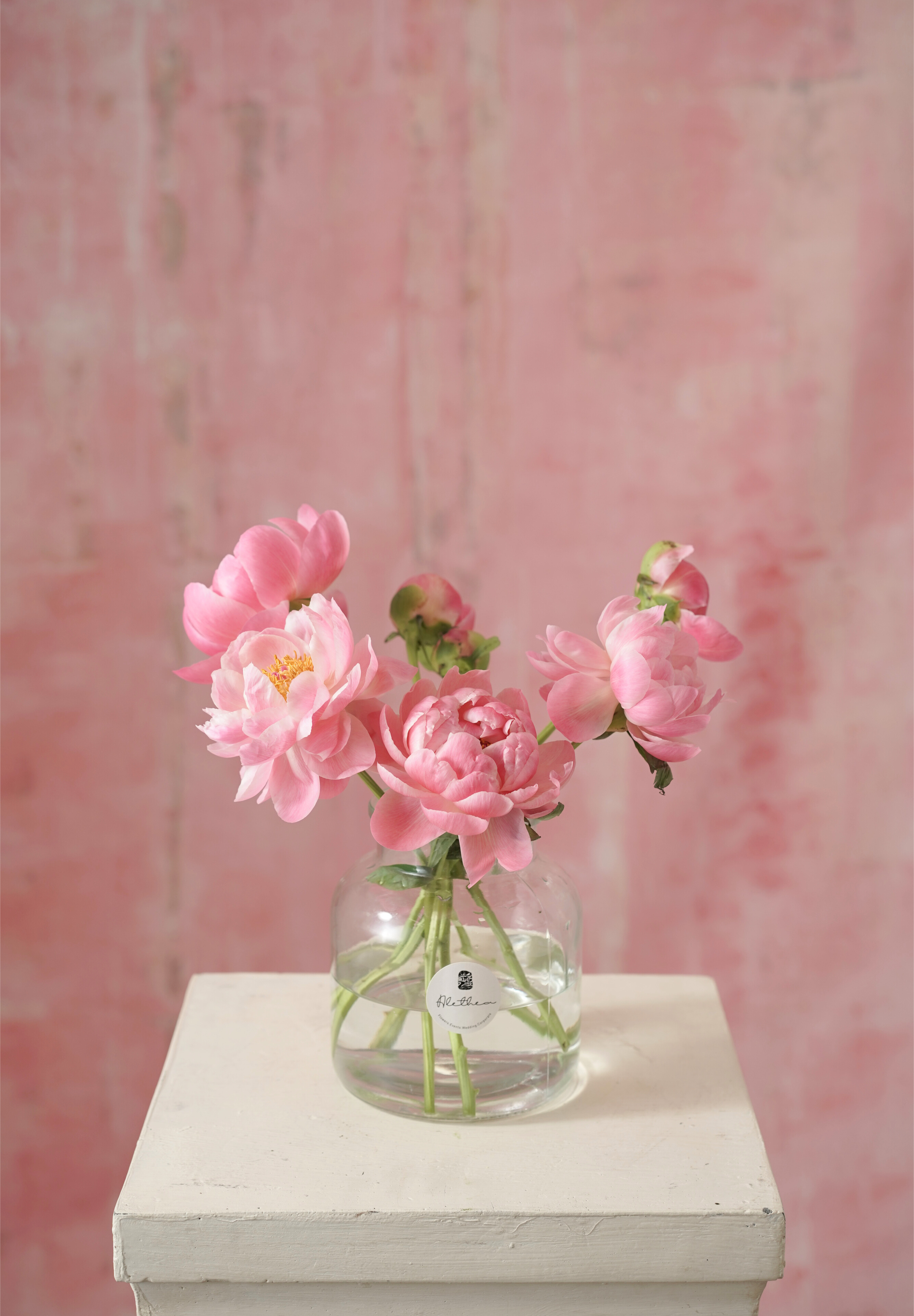 Mother's Day 2024- Herbaceous Peony At Sunset -Alethea Vase Arrangement