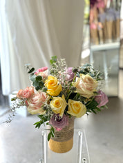 Alethea Vase Arrangement - Dozen of Mixed Roses