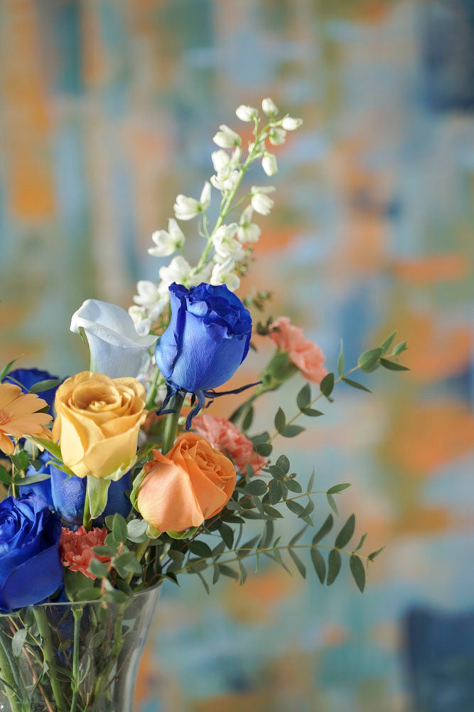 Taurus Birthday Flowers Arrangement with Vase - Zodiac Collection