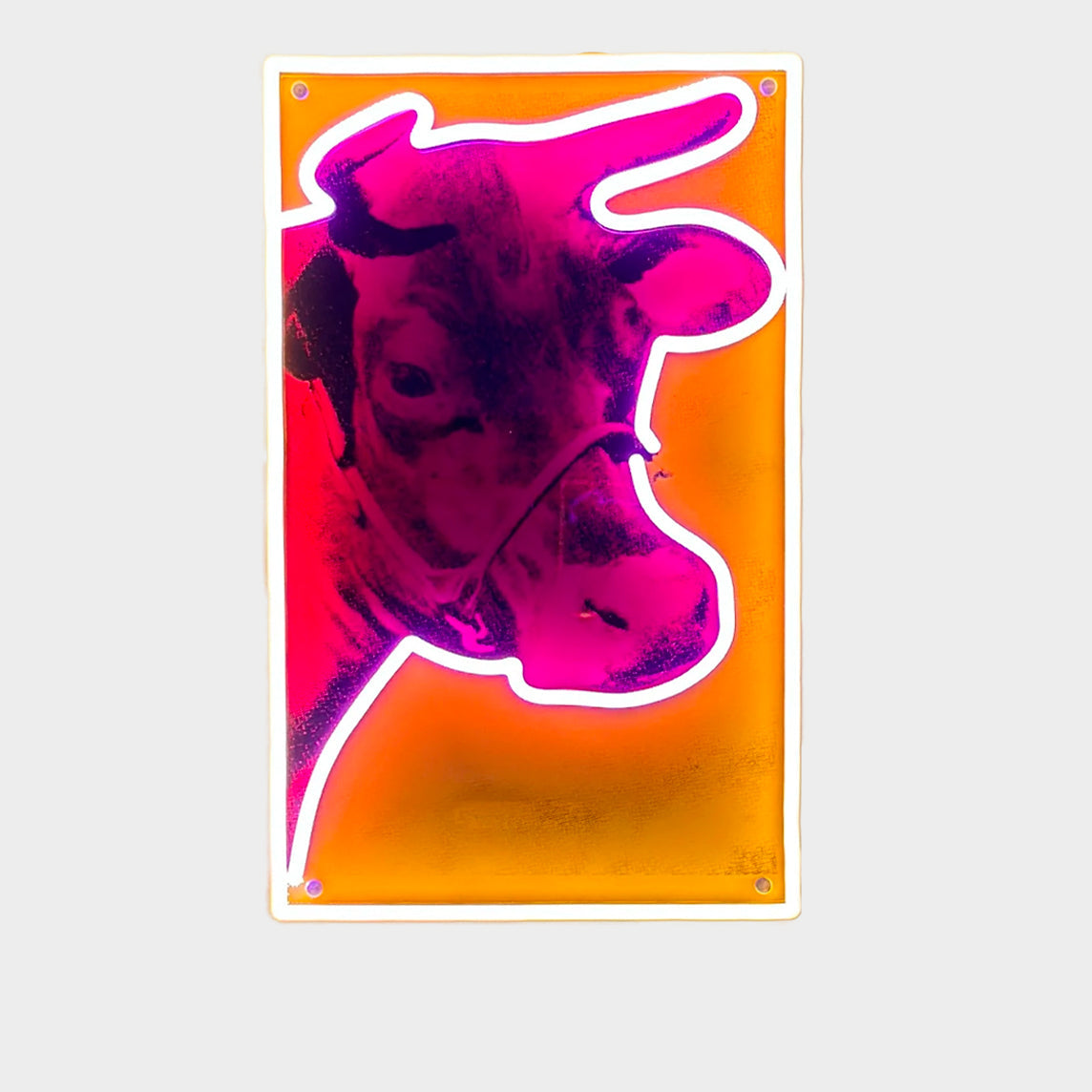 Yellowpop - 'Cow' - Andy Warhol LED Art