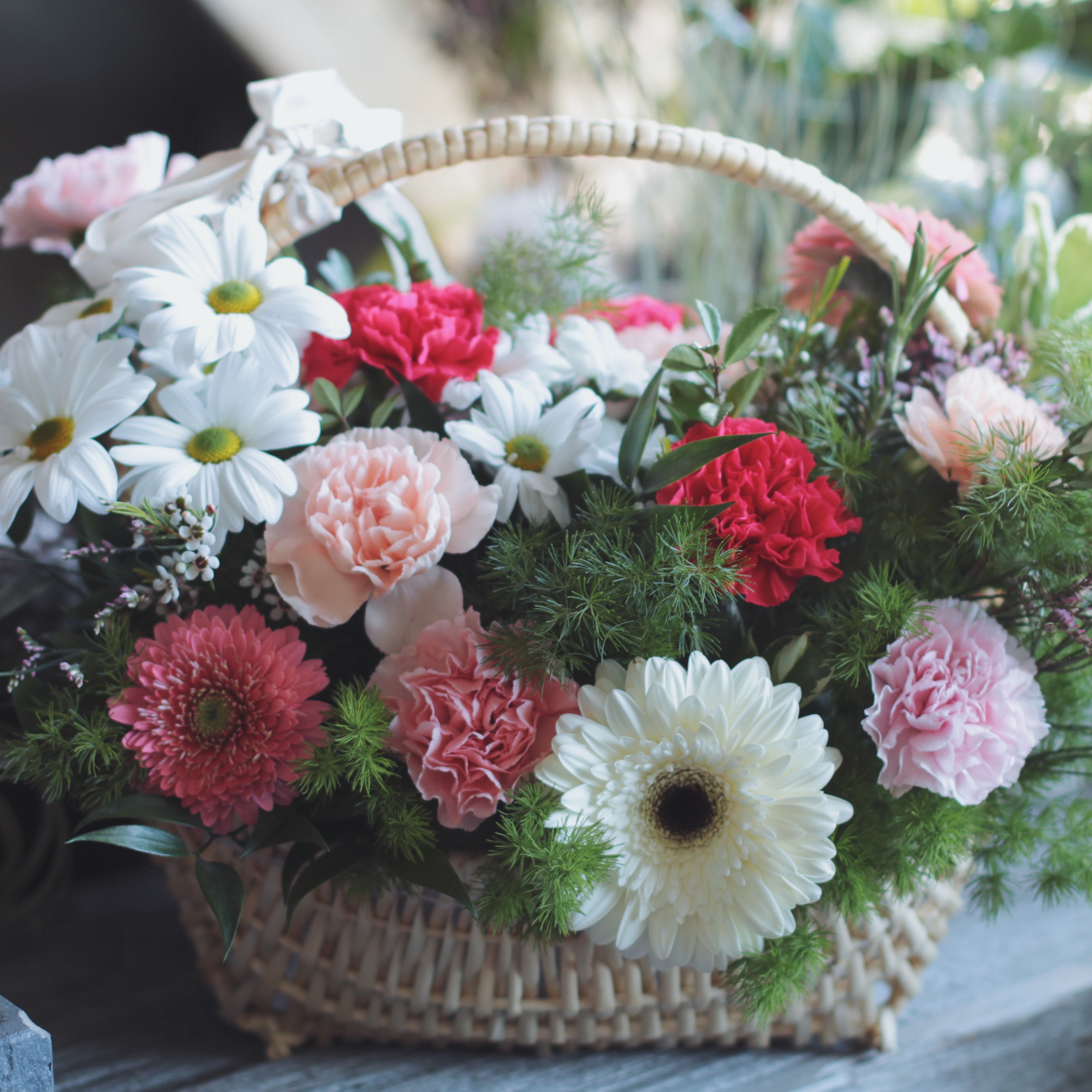 Alethea Flower Basket - Pale Closer View
