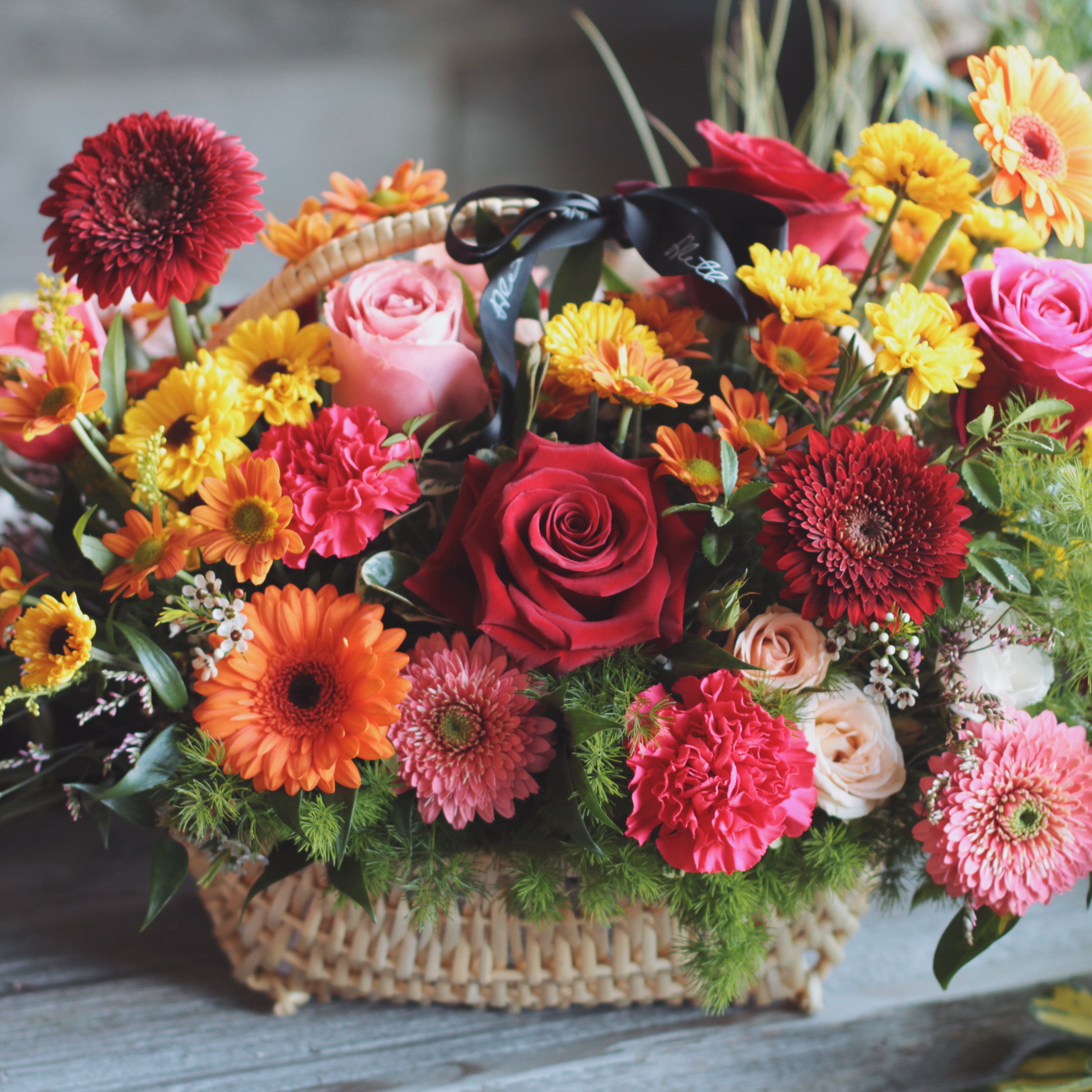 Alethea Flower Basket - Bright Closer View
