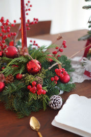 Red Berry Christmas Candle Holder