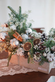 Winter Warmth Christmas Floral Table Arrangement