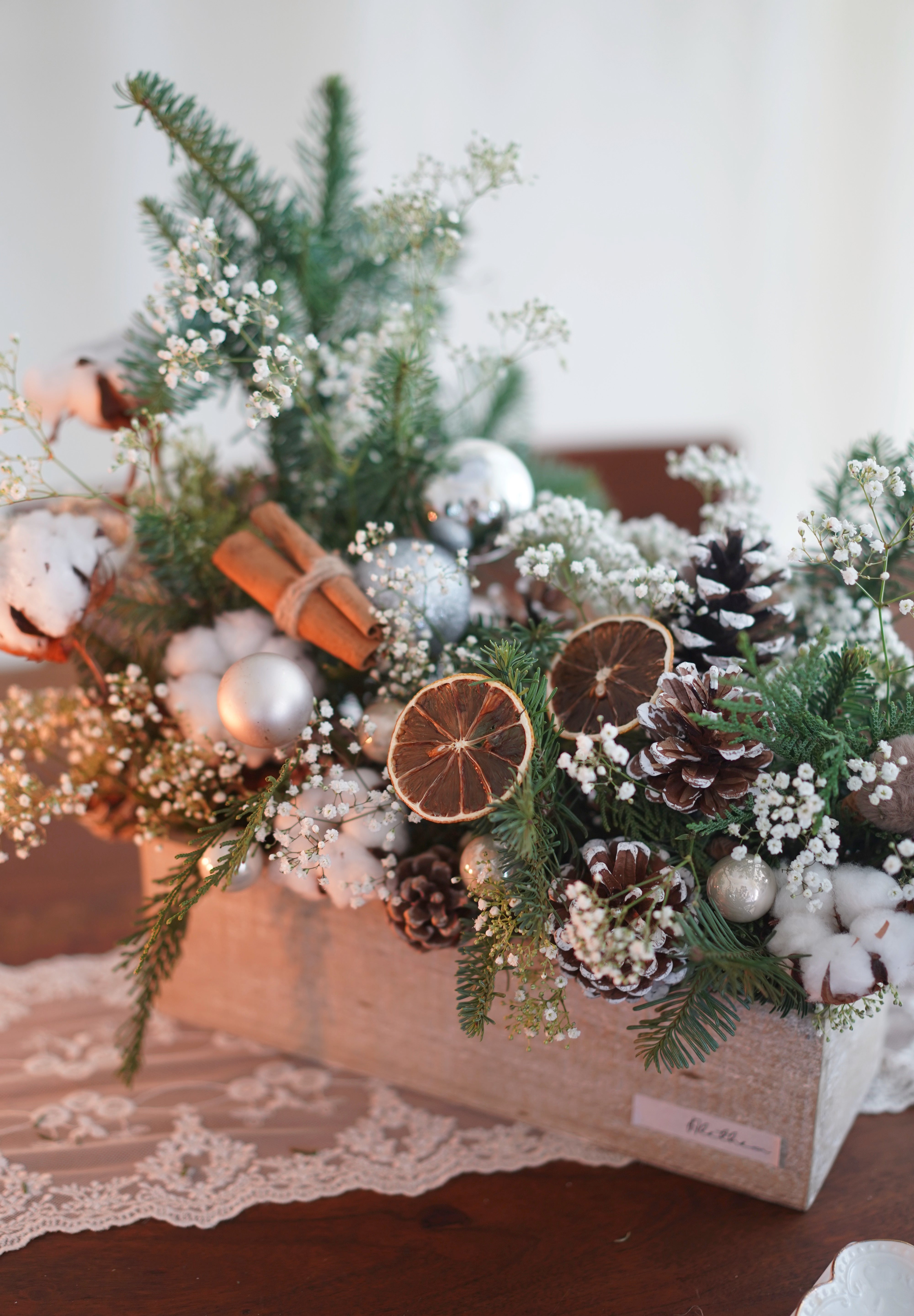 Winter Warmth Christmas Floral Table Arrangement