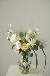 Yellow Cream Vase Arrangement