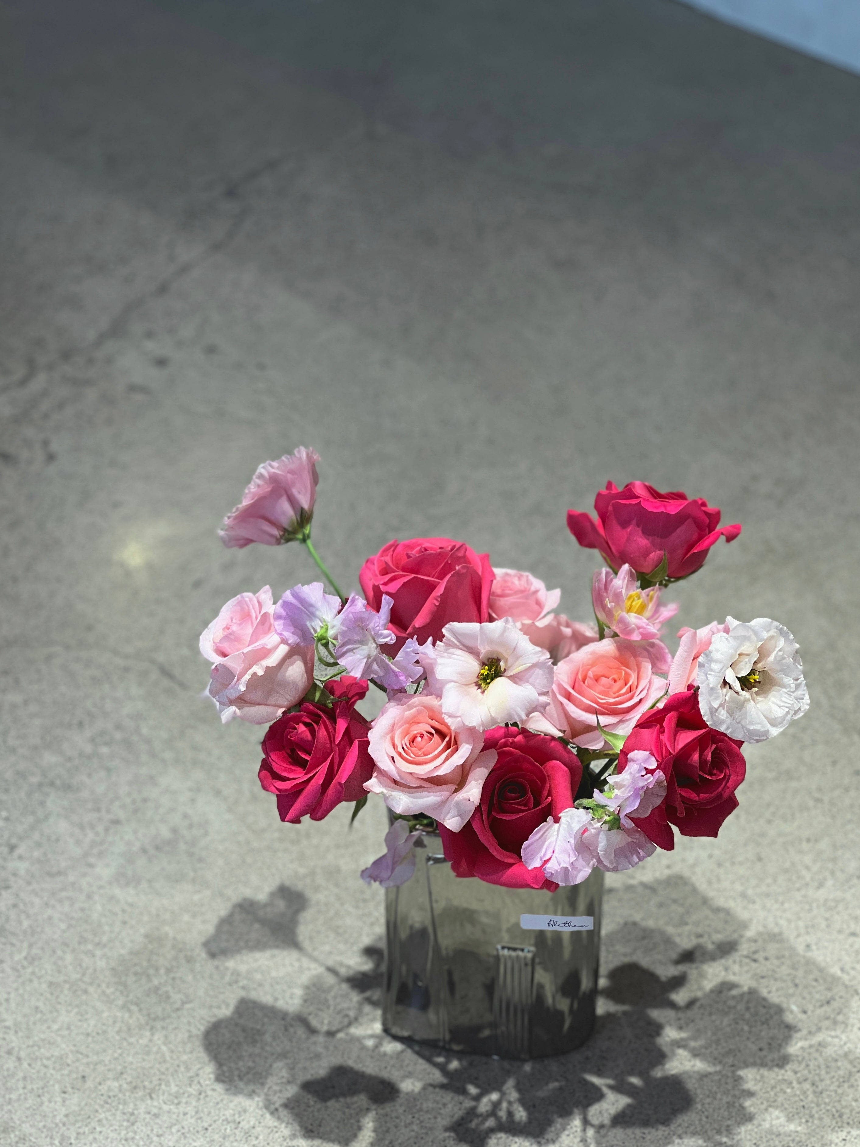 FLoyd & pink on silver Vase（electroplating on ceramics）