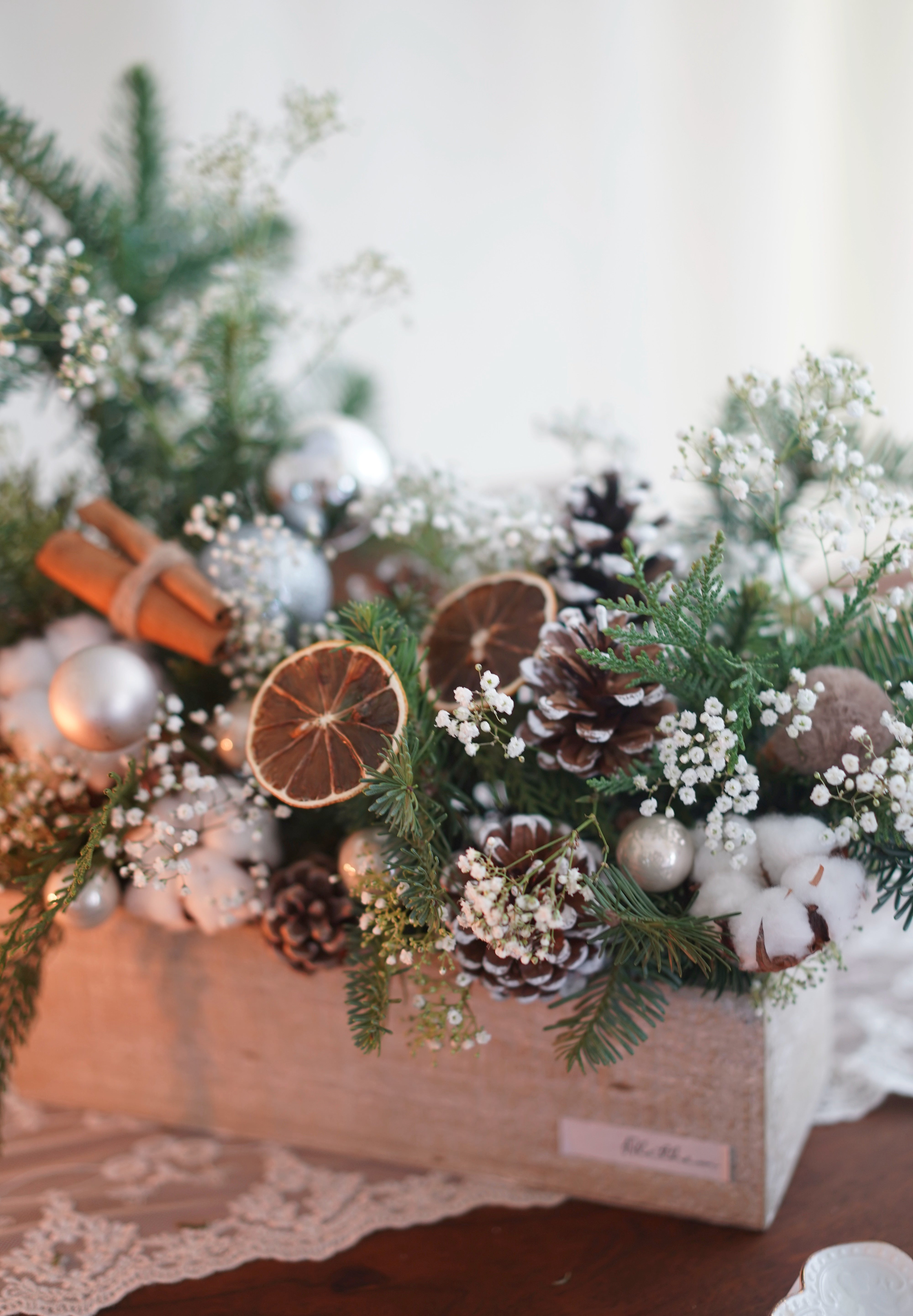 Winter Warmth Christmas Floral Table Arrangement