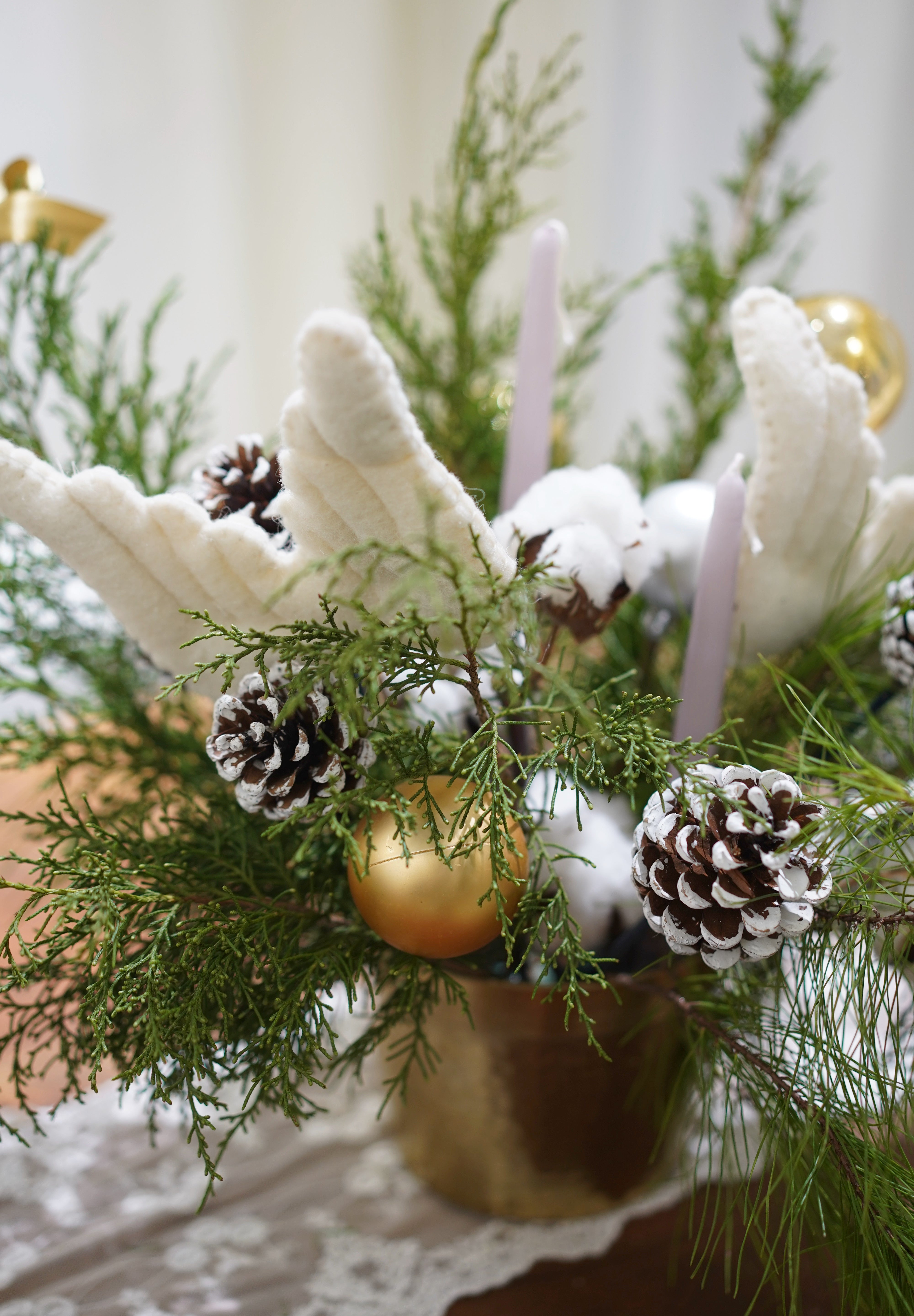 Angel Wings Christmas Table Arrangement