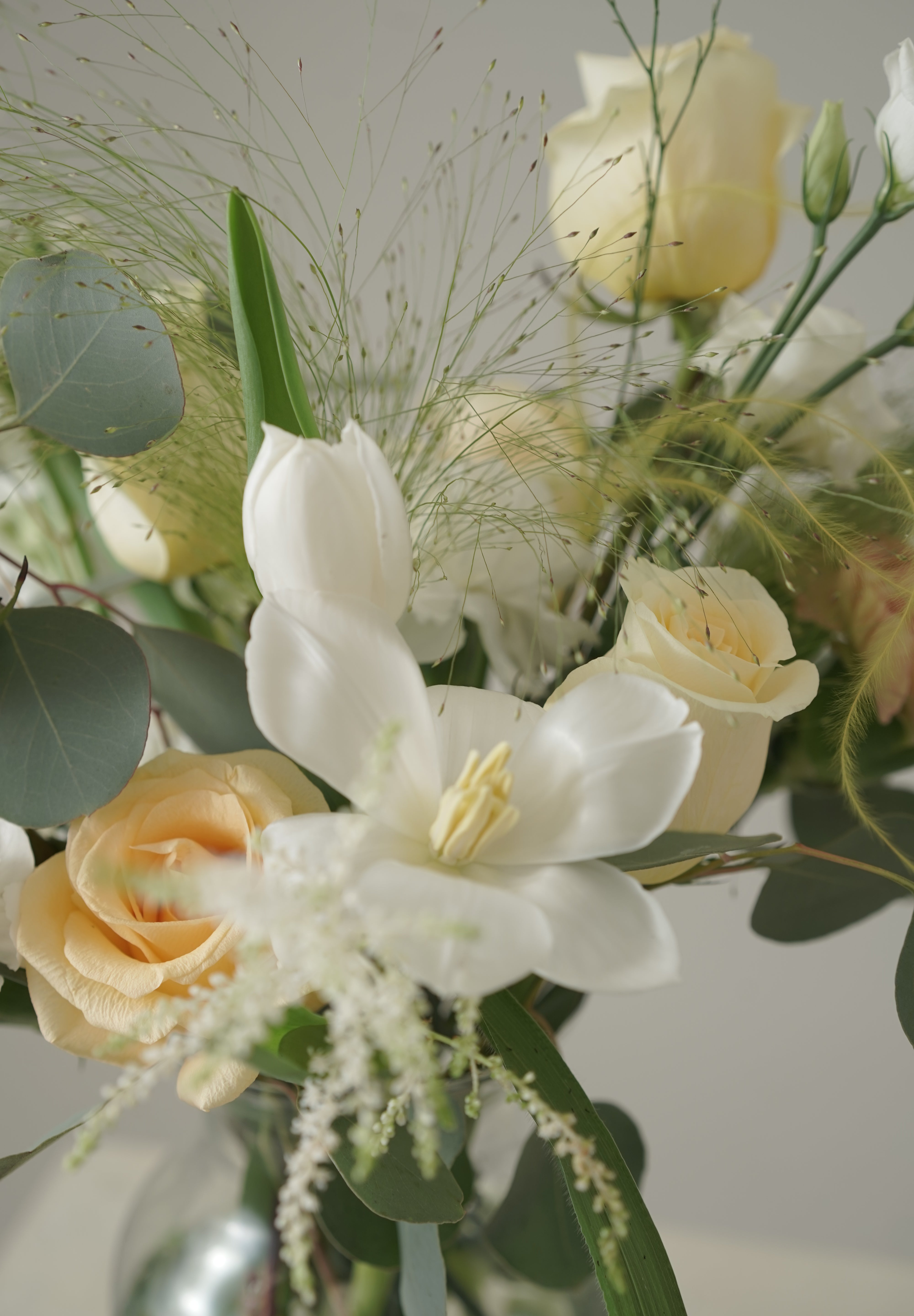 Yellow Cream Vase Arrangement