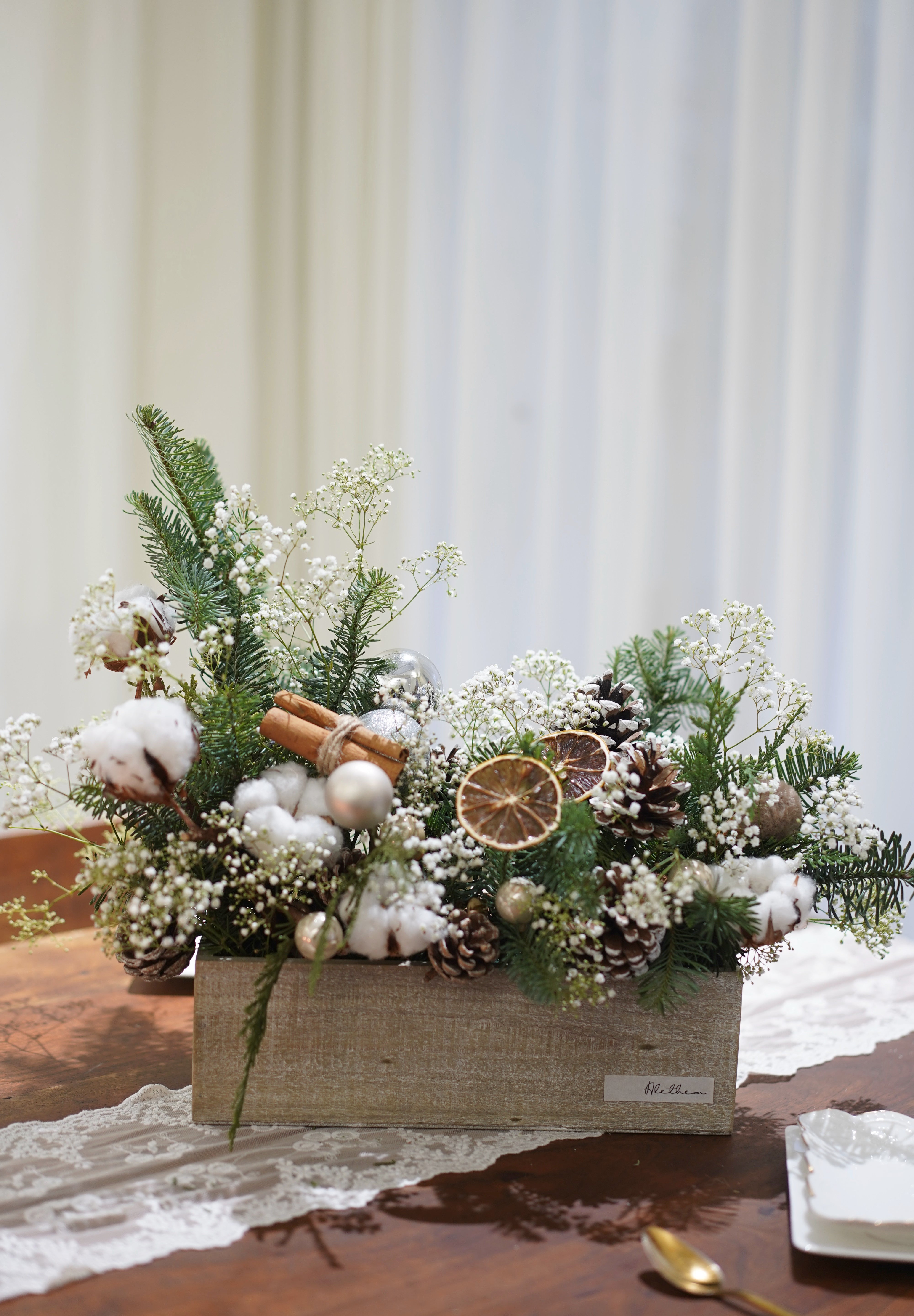 Winter Warmth Christmas Floral Table Arrangement