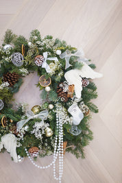 20inch Snowy Pinecone Christmas Wreath