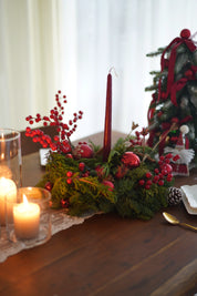 Red Berry Christmas Candle Holder