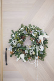 20inch Snowy Pinecone Christmas Wreath