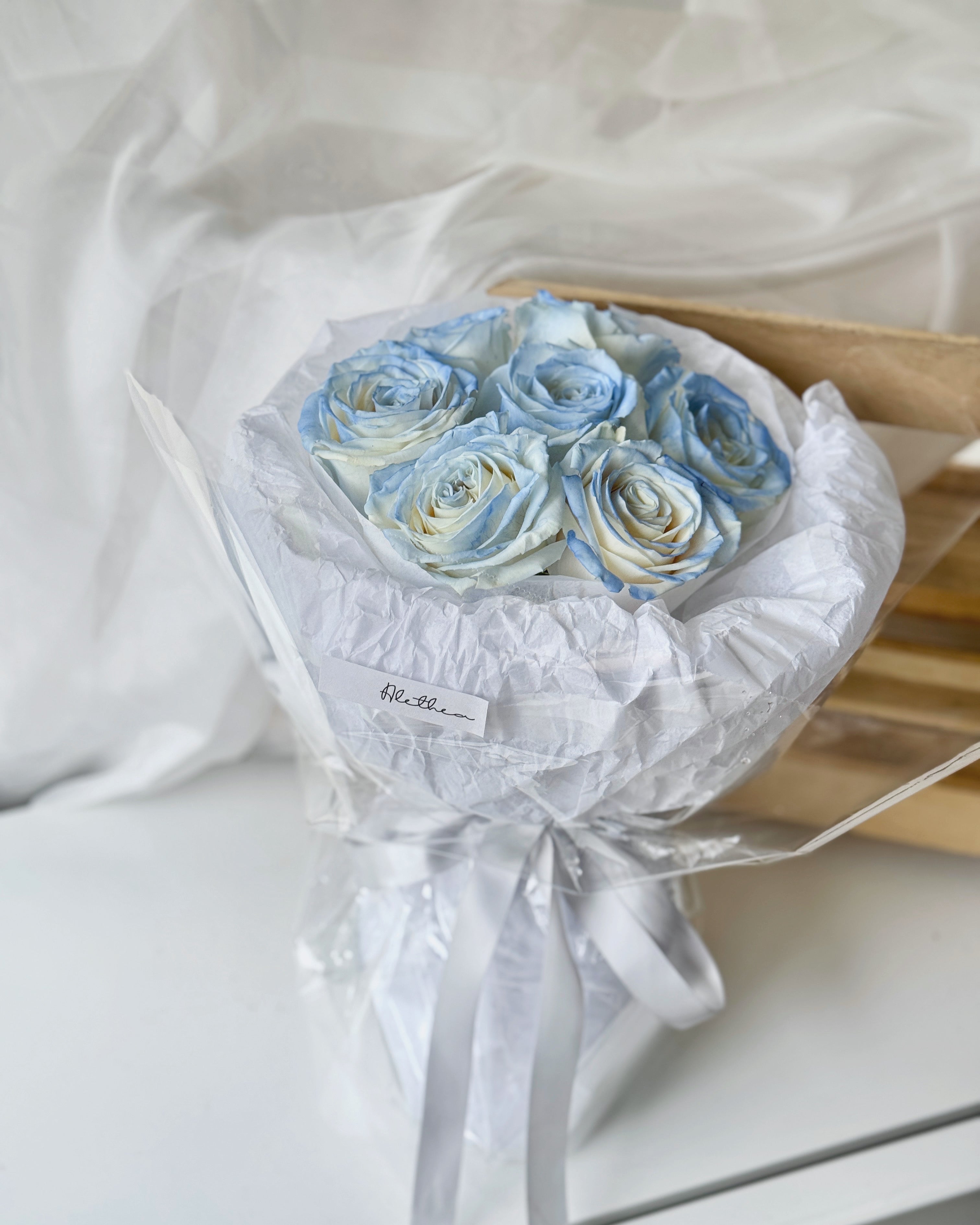 Ice Blue Rose Bouquet