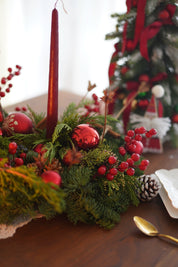 Red Berry Christmas Candle Holder