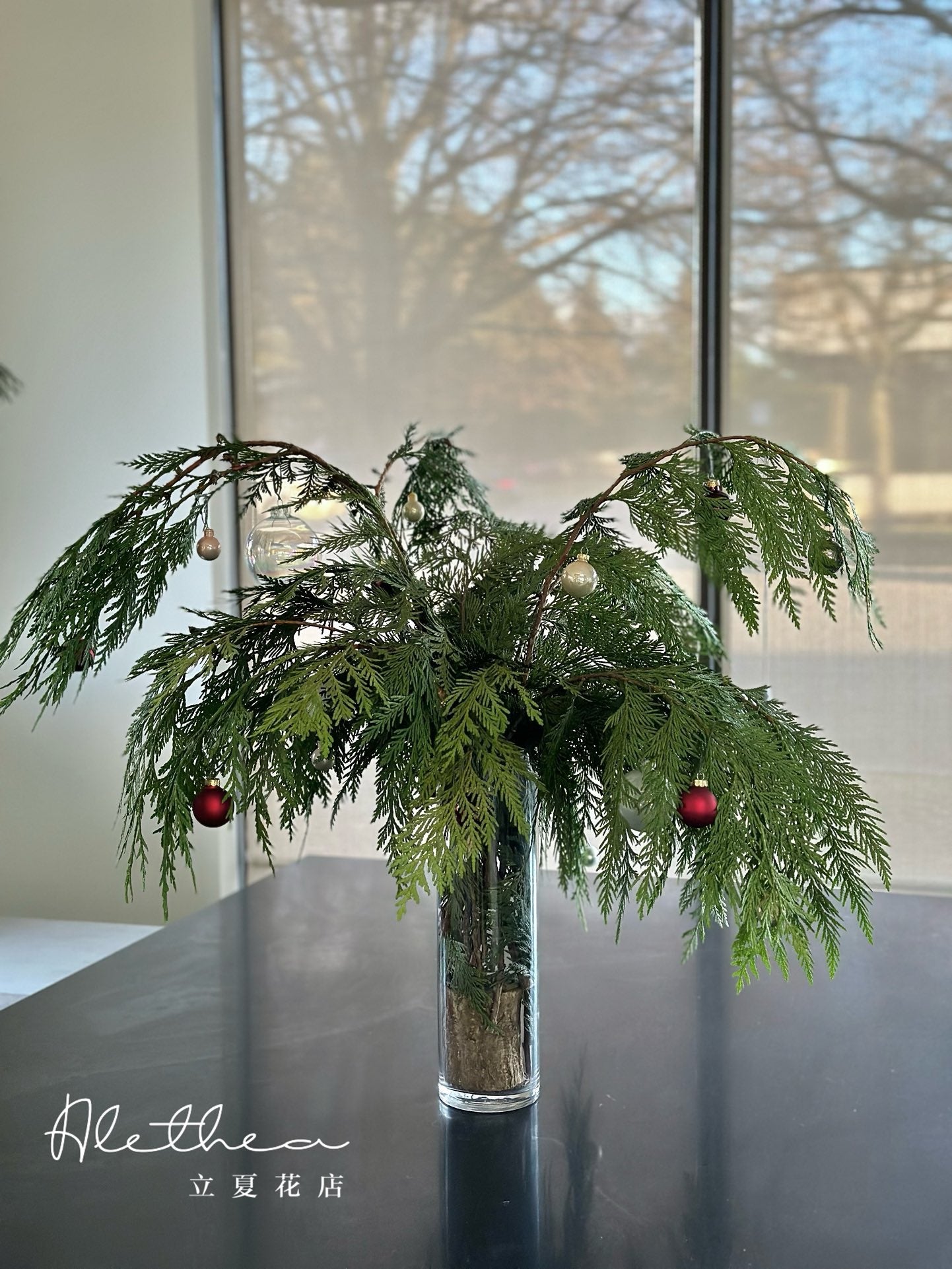 Christmas Cedar- Alethea Vase Arrangement