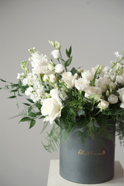 White Funeral Flowers Basket