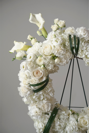 White Funeral Flowers Circle Wreath